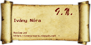 Ivány Nóra névjegykártya