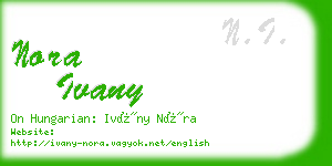 nora ivany business card